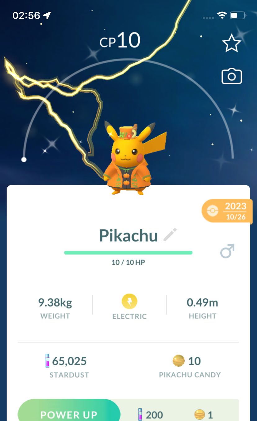 Shiny Pikachu Trick and Treats Lv1 - Pokemon GO Trade