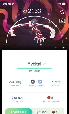 Shiny Yveltal + Special Background - Pokemon GO Trade Service