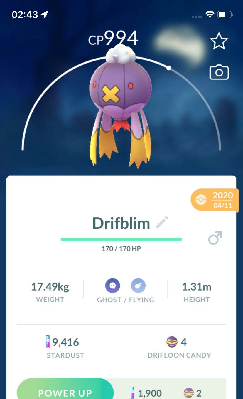 Drifblim 2020 (Guaranteed Lucky) - Pokemon GO Trade