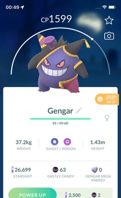 Gengar Mega Banette Costumes 2020 (Guaranteed Lucky) - Pokemon GO Trade