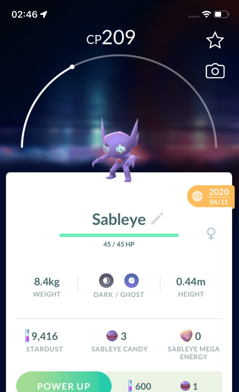 Sableye 2020 (Guaranteed Lucky) - Pokemon GO Trade