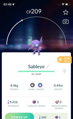 Sableye 2020 (Guaranteed Lucky) - Pokemon GO Trade