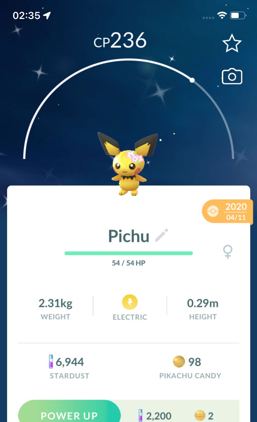 Shiny Pichu with Flowers 2020 Trade (Guaranteed Lucky) - Pokemon GO Trade