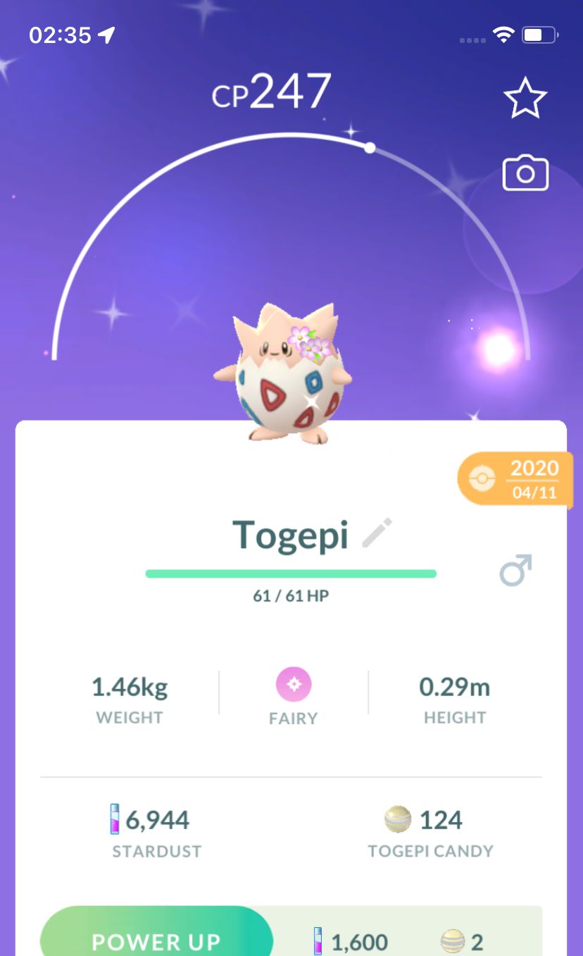 Shiny Togepi with Flowers 2020 Trade (Guaranteed Lucky) - Pokemon GO Trade
