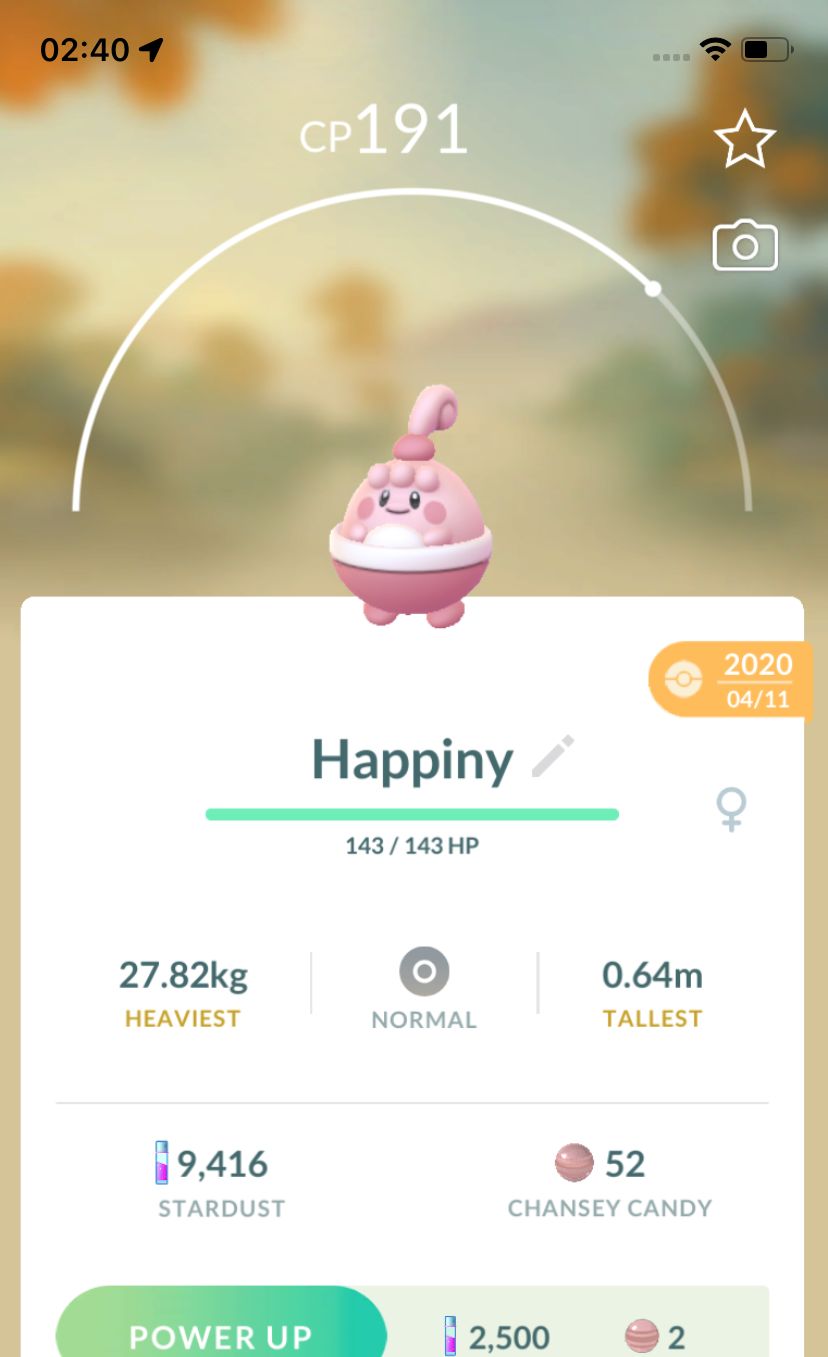 Happiny 2020 (Guaranteed Lucky) - Pokemon GO Trade