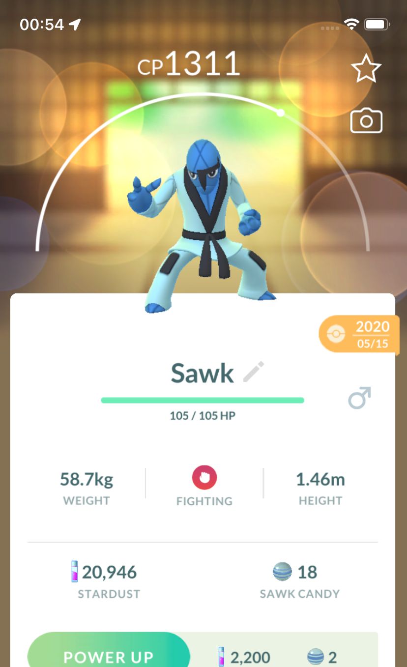 Sawk 2020 (Guaranteed Lucky) - Pokemon GO Trade