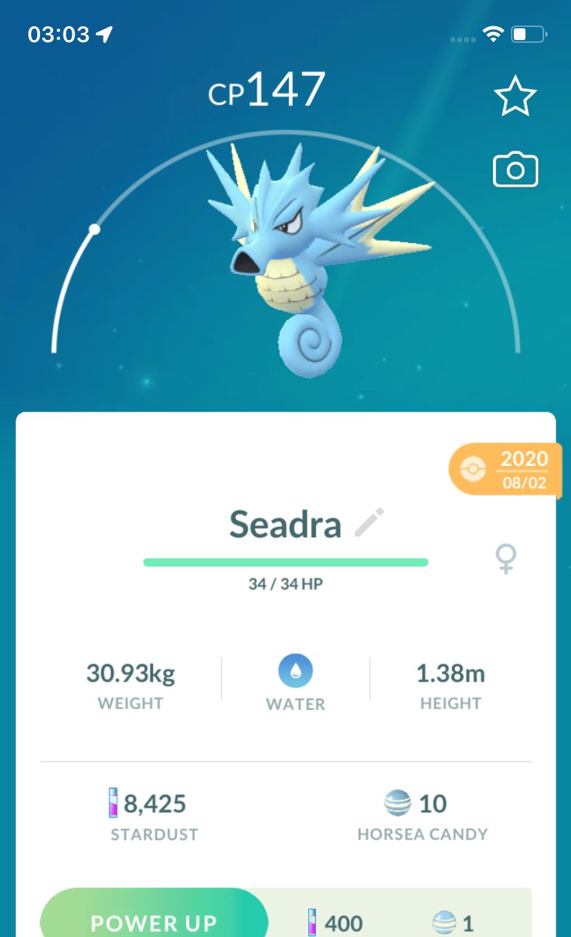 Seadra 2020 (Guaranteed Lucky) - Pokemon GO Trade