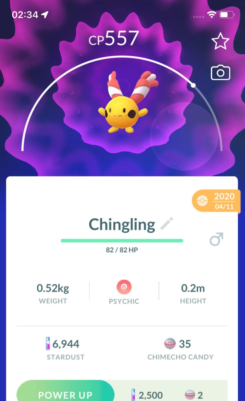 Chingling 2020 (Guaranteed Lucky) - Pokemon GO Trade