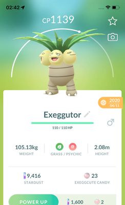 Exeggutor 2020 (Guaranteed Lucky) - Pokemon GO Trade