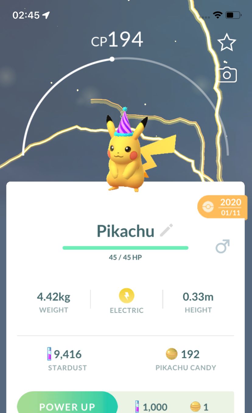 Pikachu with Party Hat 2020 (Guaranteed Lucky) - Pokemon GO Trade