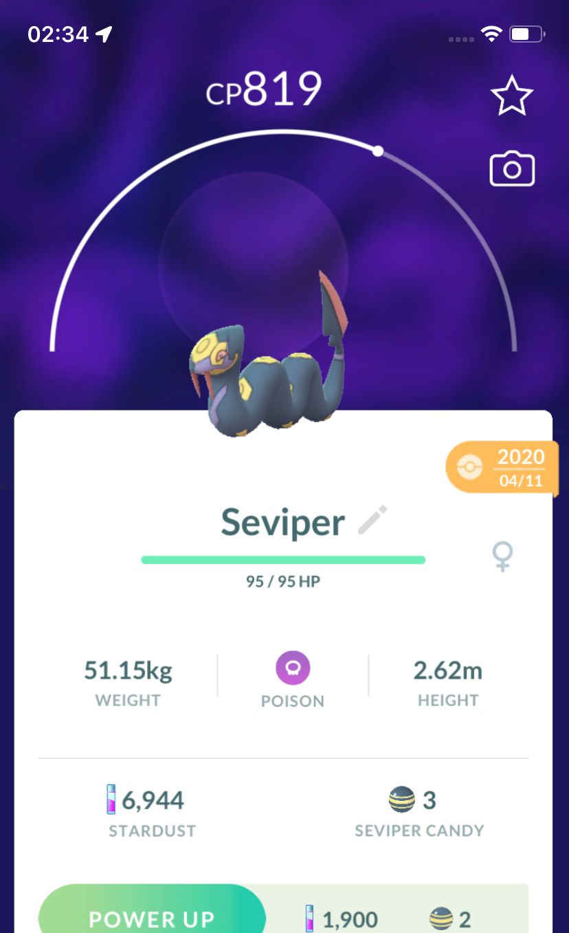 Seviper 2020 (Guaranteed Lucky) - Pokemon GO Trade