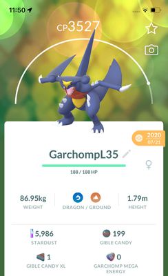 Garchomp Lv35 2020 (Guaranteed Lucky) - Pokemon GO Trade