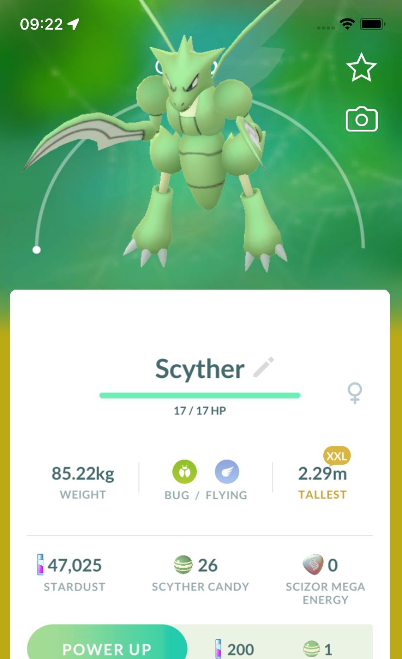 Scyther (XXL Height) - Pokemon GO Trade Service