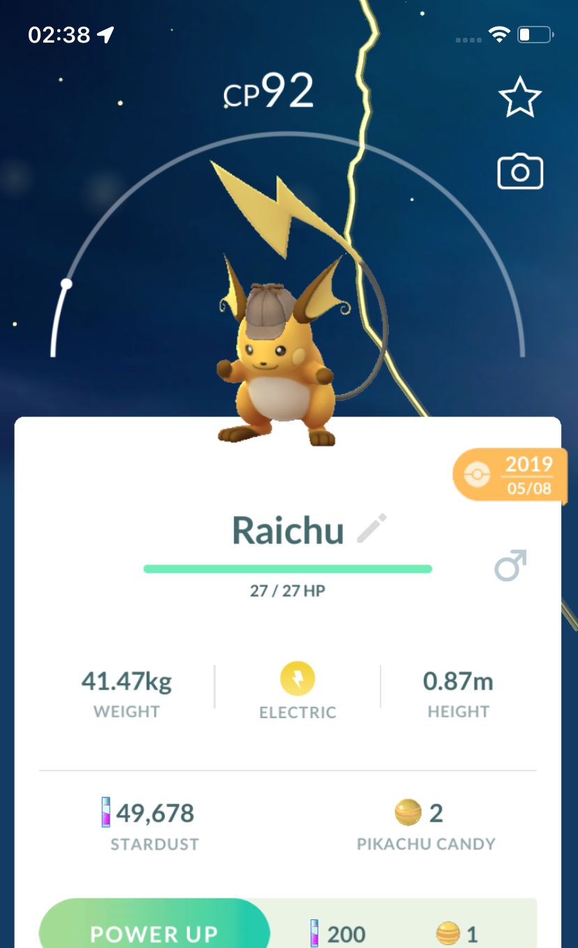 Detective Raichu 2019 (Guaranteed Lucky) - Pokemon GO Trade