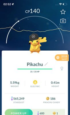 Pikachu Thunder Hat 2018 (Guaranteed Lucky) - Pokemon GO Trade