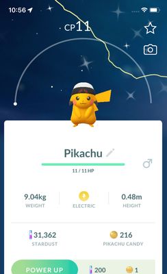 Shiny Pikachu Brendan Hat - Pokemon GO Trade