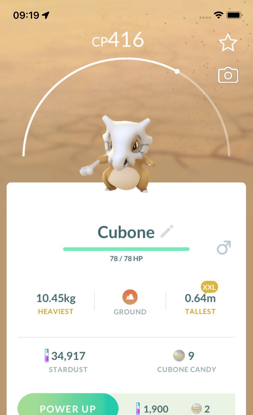 Cubone (XXL Height) - Pokemon GO Trade Service