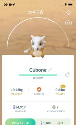 Cubone (XXL Height) - Pokemon GO Trade Service