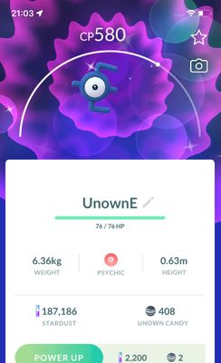 Shiny Unown E - Pokemon GO Trade