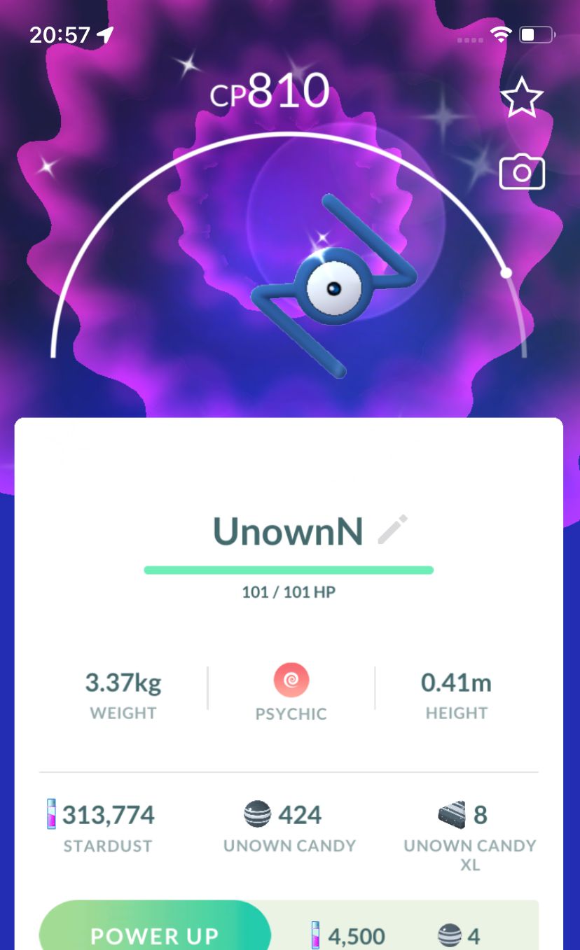 Shiny Unown N - Pokemon GO Trade