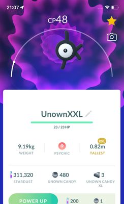 Unown K (XXL Height) - Pokemon GO Trade Service