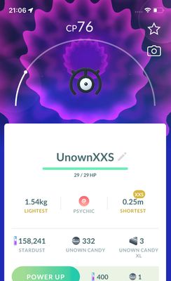 Unown M (XXS Height) - Pokemon GO Trade Service
