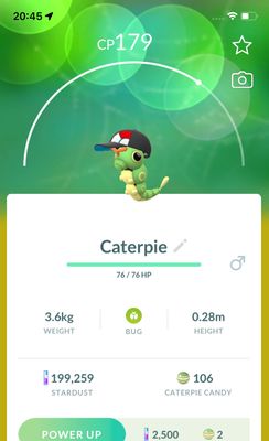 Caterpie with Cap Trade - Pokemon GO Trade