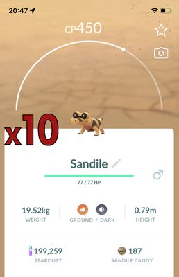 Sandile [x10] - Pokemon GO Trade Service