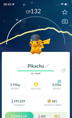 Shiny Pikachu Team Mystic Hat - Pokemon GO Trade Service