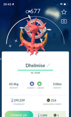 Shiny Dhelmise - Pokemon GO Trade Service