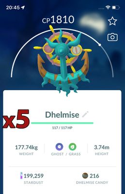 Dhelmise [x5] - Pokemon GO Trade