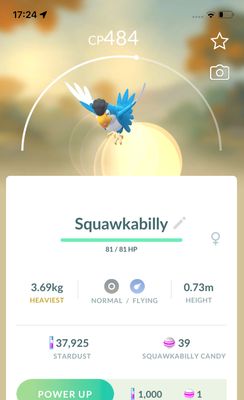 #931 Squawkabilly (Blue Plumage) Trade - Pokemon GO Trade Service