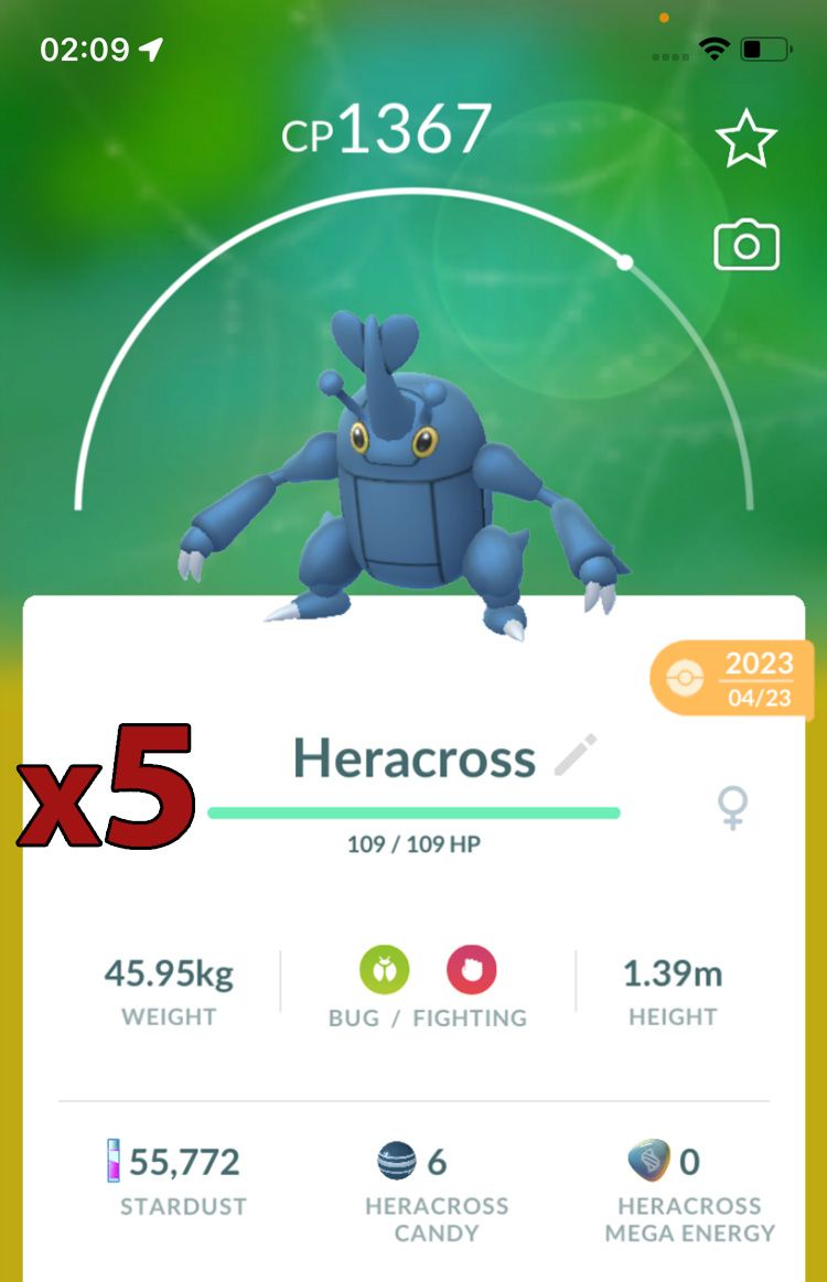 Heracross [x5] - Pokemon GO Trade Service