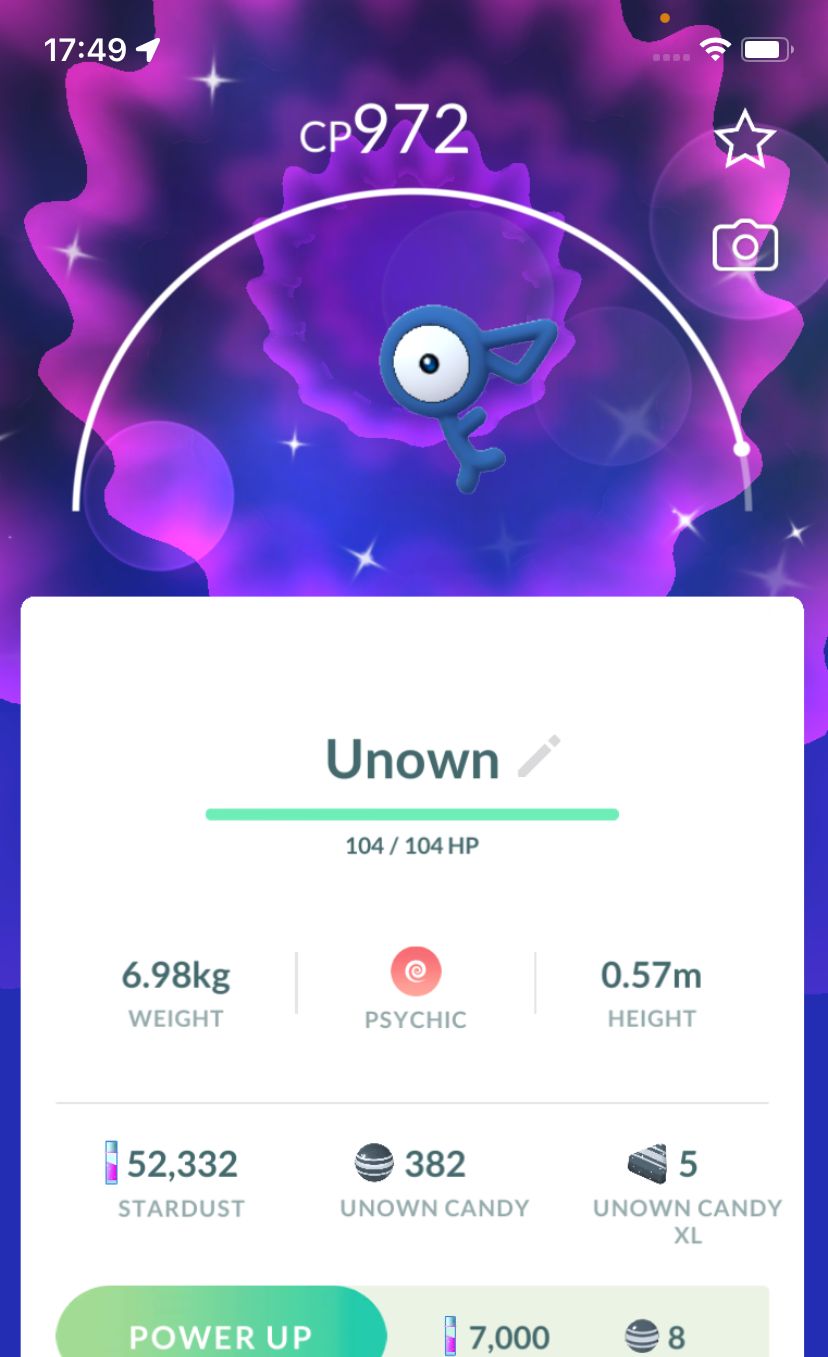 Shiny Unown F - Pokemon GO Trade
