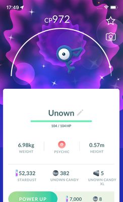 Shiny Unown F - Pokemon GO Trade