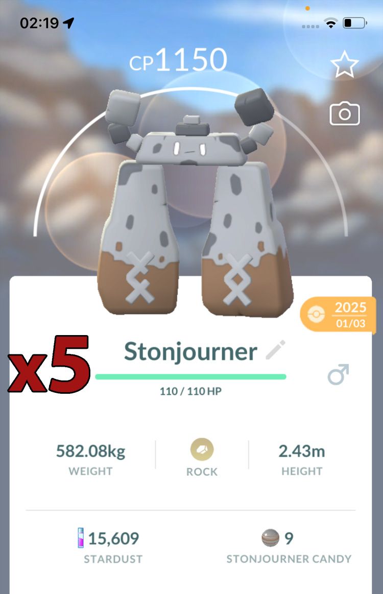 Stonjourner [x5] - Pokemon GO Trade Service