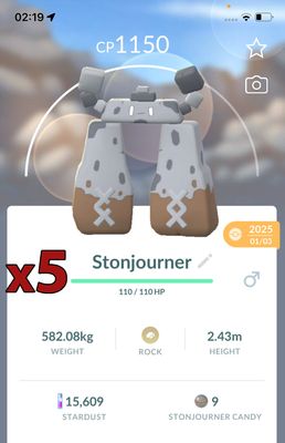 Stonjourner [x5] - Pokemon GO Trade Service