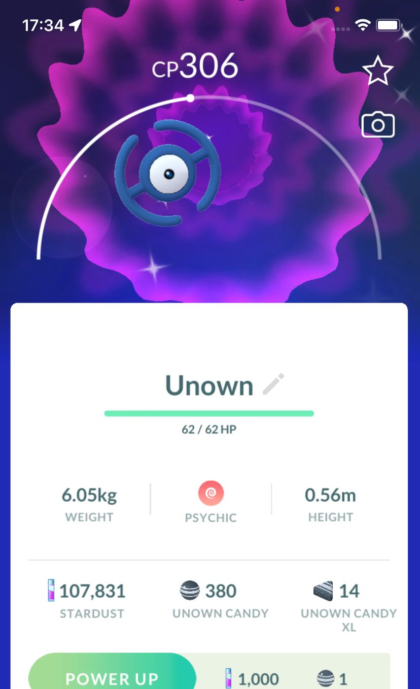 Shiny Unown H - Pokemon GO Trade