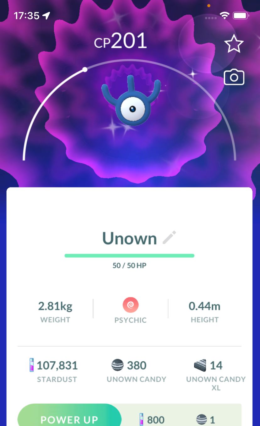 Shiny Unown W - Pokemon GO Trade