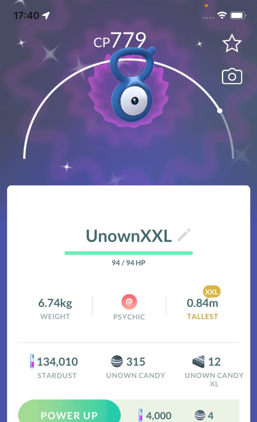 Shiny Unown V (XXL Height) - Pokemon GO Trade