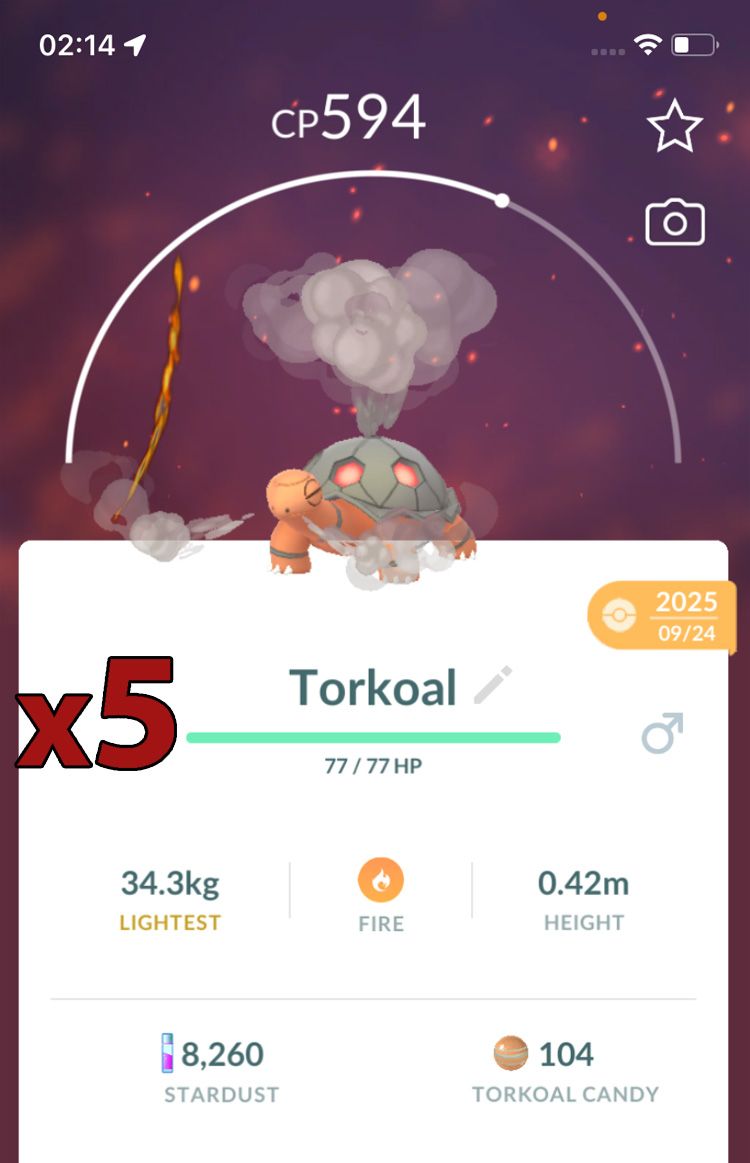 Torkoal [x5] - Pokemon GO Trade Service