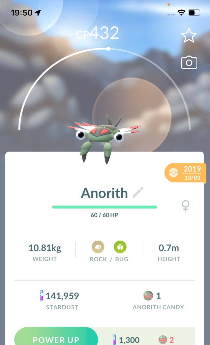 Anorith 2019 (Guaranteed Lucky) - Pokemon GO Trade Service