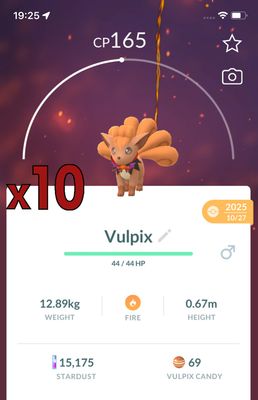 Vulpix with Halloween Costumes [x10] - Pokemon GO Trade Service