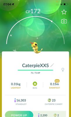 Shiny Caterpie (XXL Height) - Pokemon GO Trade