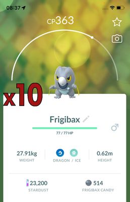 Frigibax [x10] - Pokemon GO Trade Service