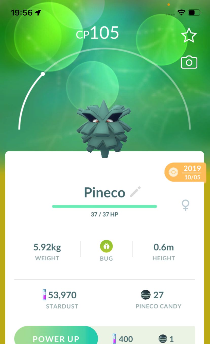 Pineco 2019 (Guaranteed Lucky) - Pokemon GO Trade