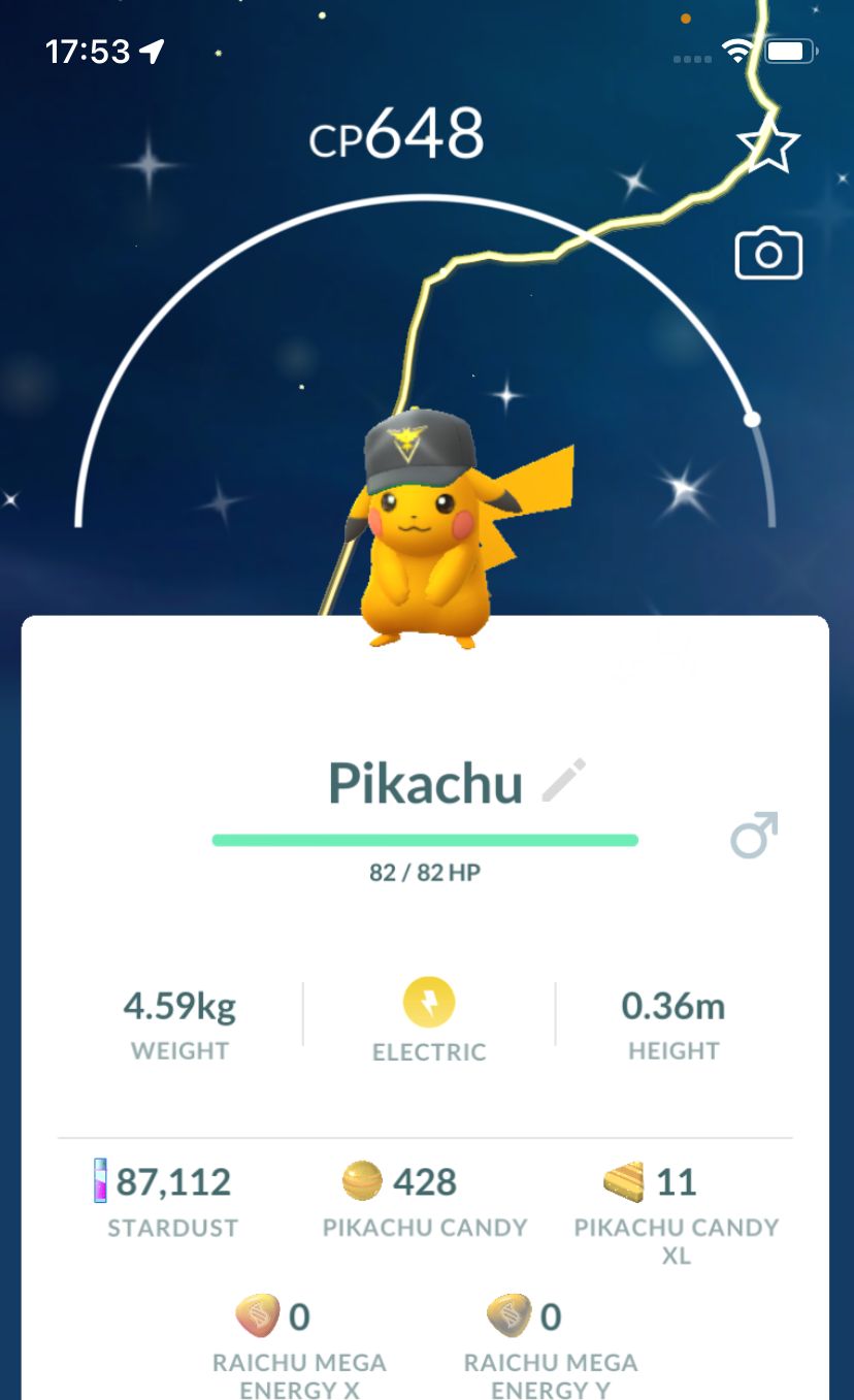 Shiny Pikachu Team Instinct Hat - Pokemon GO Trade