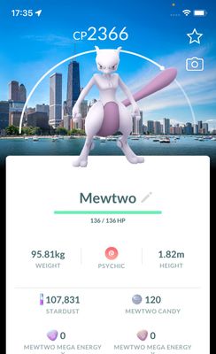 Mewtwo with Chicago Background Trade - Pokemon GO Trade