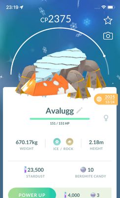 Shiny Hisuian Avalugg  - Pokemon GO Trade Service