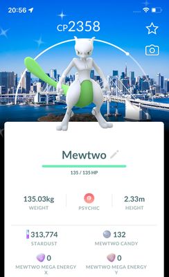 Shiny Mewtwo with Tokyo Background - Pokemon GO Trade Service